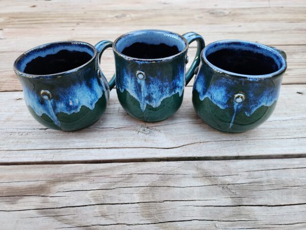 Green Button Mug Set