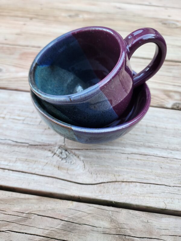 Purple & Blue Mug Bowl Set - Image 3