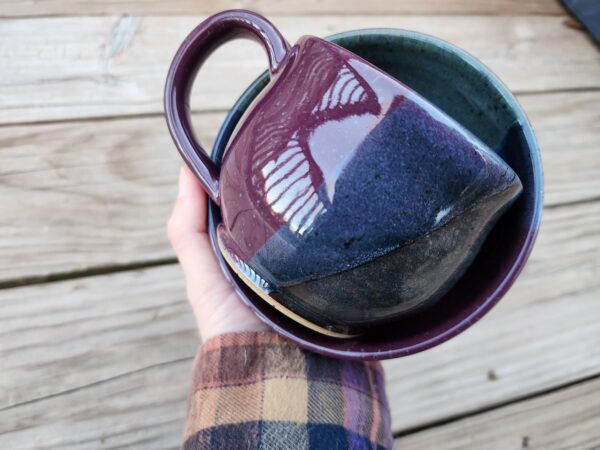 Purple & Blue Mug Bowl Set - Image 2